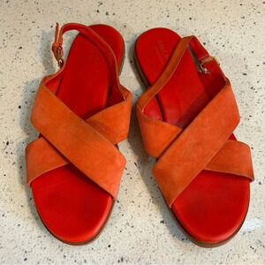 Cole Haan Orange Suede Criss Cross Grand 360 Sandal​​